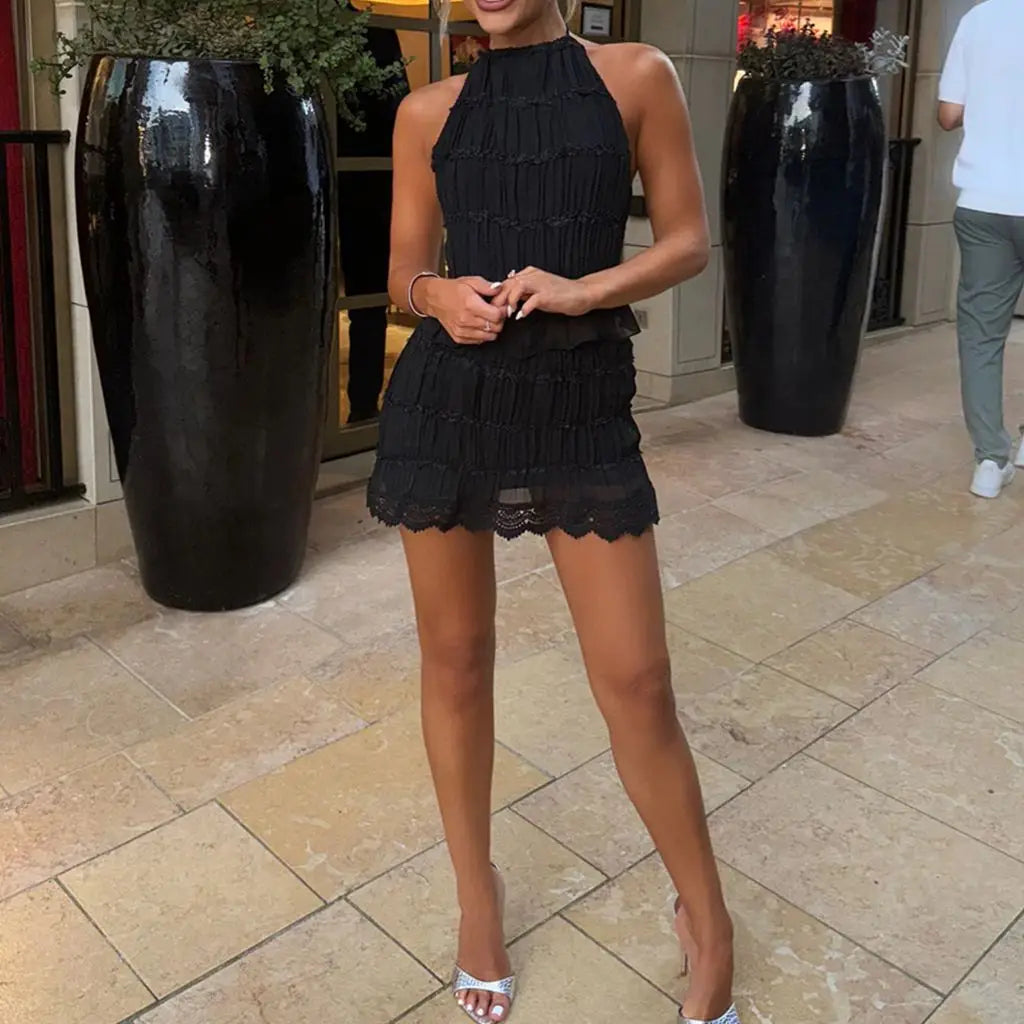 IBIZA WHITELACE – סט תחרה לבן בגזרת מיני
