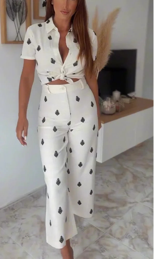 PALMA SET – סט קייצי מחויט עם הדפס אננס בוהו