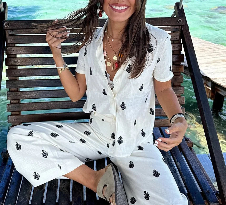 PALMA SET – סט קייצי מחויט עם הדפס אננס בוהו