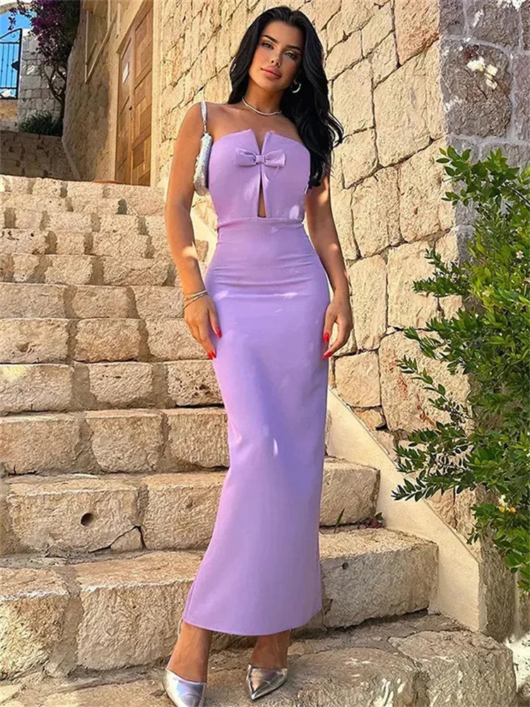 💜"LUNA BLOOM" – שמלת מקסי קלאסי