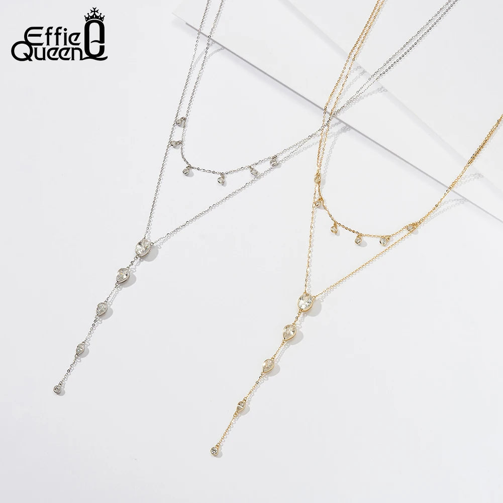 Celeste Drops – שרשרת שכבות בעיצוב טיפות יהלום