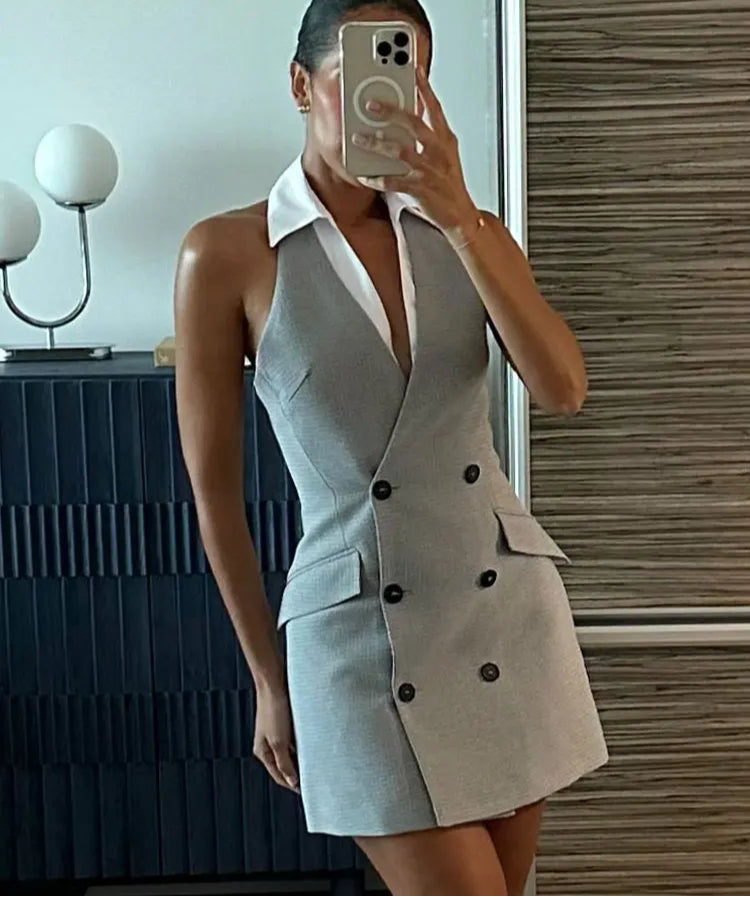 Sexy Mini Kitty Grey Dress - NOYA™